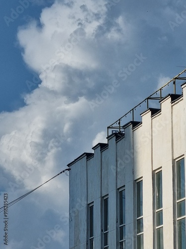 building with sky and clouds