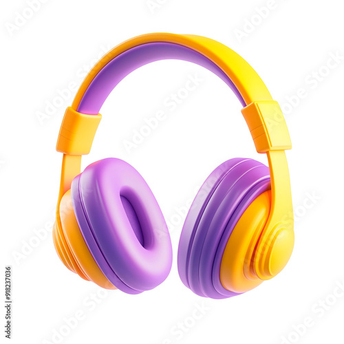3d headphones illustration 3d icon yellow & purple icons set for app design png audio 3d icon sound