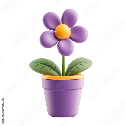 Wallpaper Mural 3d potted flower illustration 3d icon yellow & purple icons set for app design png plant 3d icon Torontodigital.ca