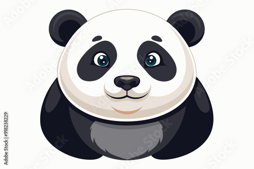 Cartoon Panda with Black and White Fur