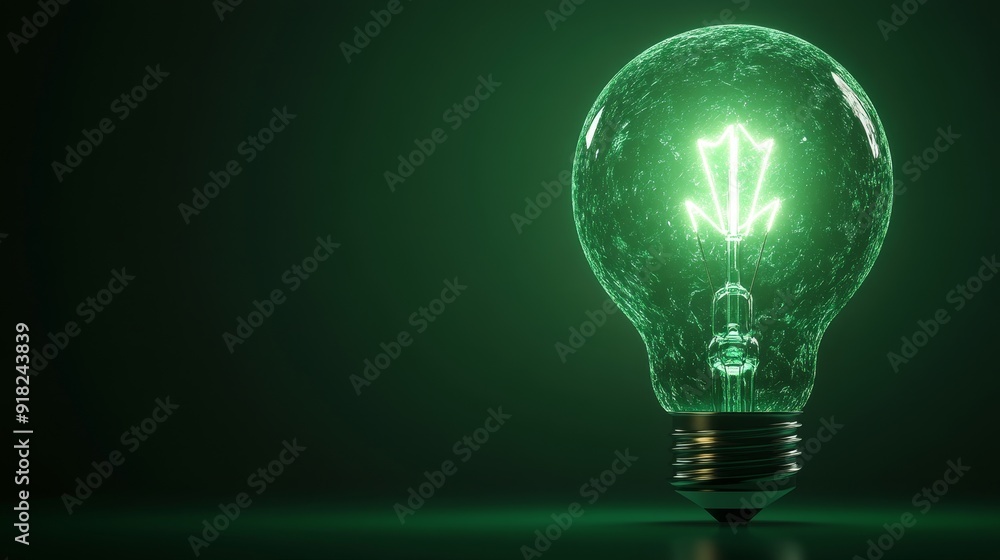 Green Lightbulb on Green Background - Innovation, Inspiration, and Ideas - A glowing green lightbulb on a dark green background symbolizing innovation, inspiration, new ideas, and creativity. Green Lightbulb on Green Background - Innovation, Inspiration, and Ideas - A glowing green lightbulb on a dark green background symbolizing innovation, inspiration, new ideas, and creativity.