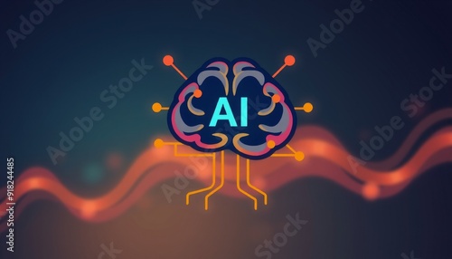 innovative logo for education stylized brain with ai circuits centered vibrant colors suggest creativity warm hues imply accessibility symbolizing the connection between hu