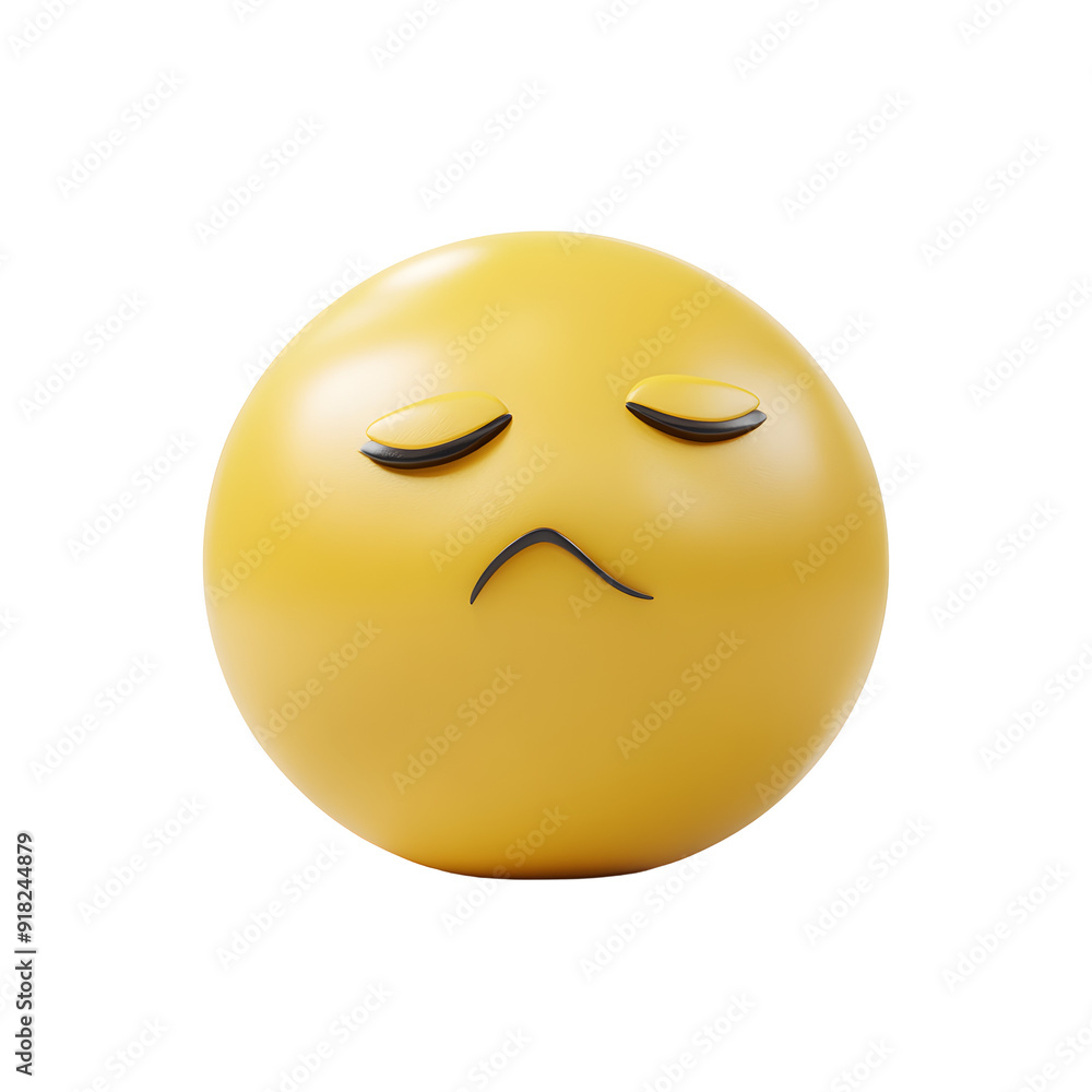 Fototapeta premium Sleeping face 3d emoji isolated on transparent background