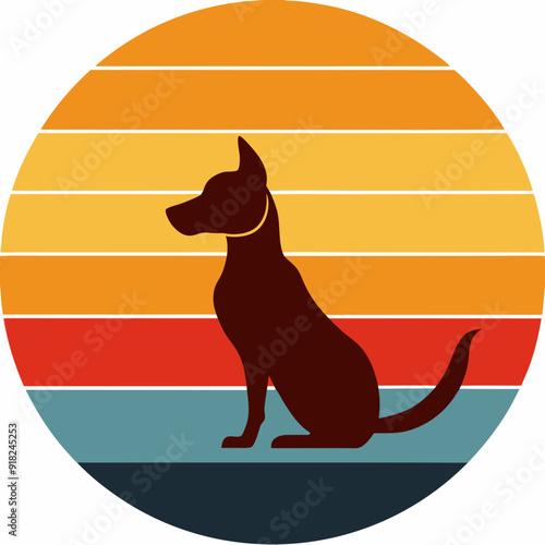 A dog sitting art vector illustration