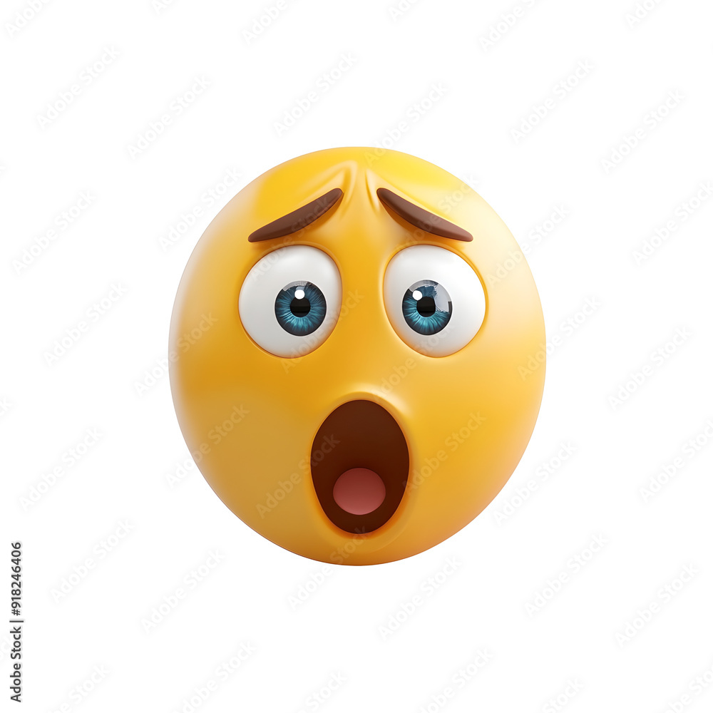 Fototapeta premium wow emoticon isolated on transparent background