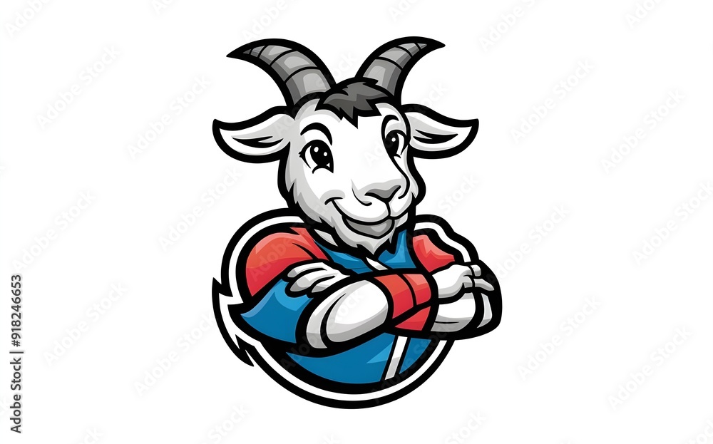 Illustrated Goat Logo, Mascot Character Sticker Design Illustrated Goat Logo, Mascot Character Sticker Design