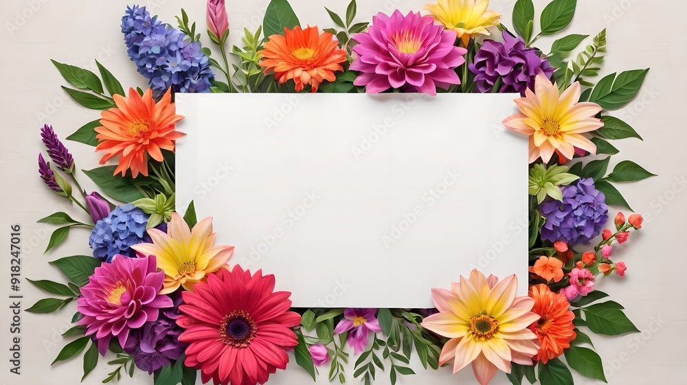 Flowers around the frame, white background, lots of space for text, empty space. Banner, layout Flowers around the frame, white background, lots of space for text, empty space. Banner, layout