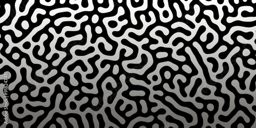 Wallpaper Mural Abstract Turing organic wallpaper with background. Turing reaction diffusion monochrome seamless pattern with chaotic motion. Natural seamless line pattern. Linear design with biological shapes. Torontodigital.ca