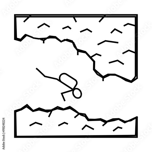 diving in rocks and caves line icon vector. diving in rocks and caves sign. isolated contour symbol black illustration