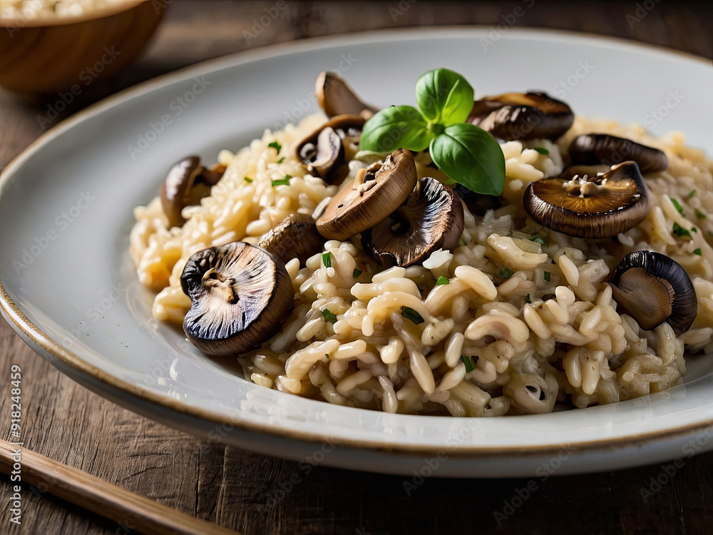 a delicious italian risotto with mushroom a delicious italian risotto with mushroom