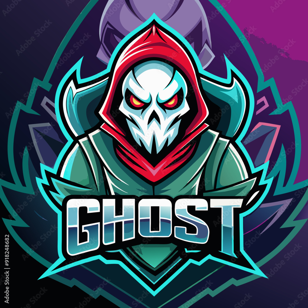 Fototapeta premium Ghost mascot for sports and esports vector logo