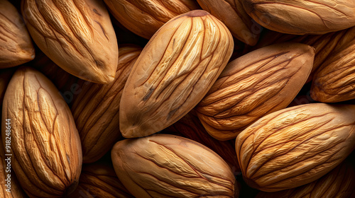 Nutritious Textures Macro Almond Photography AI generated photo