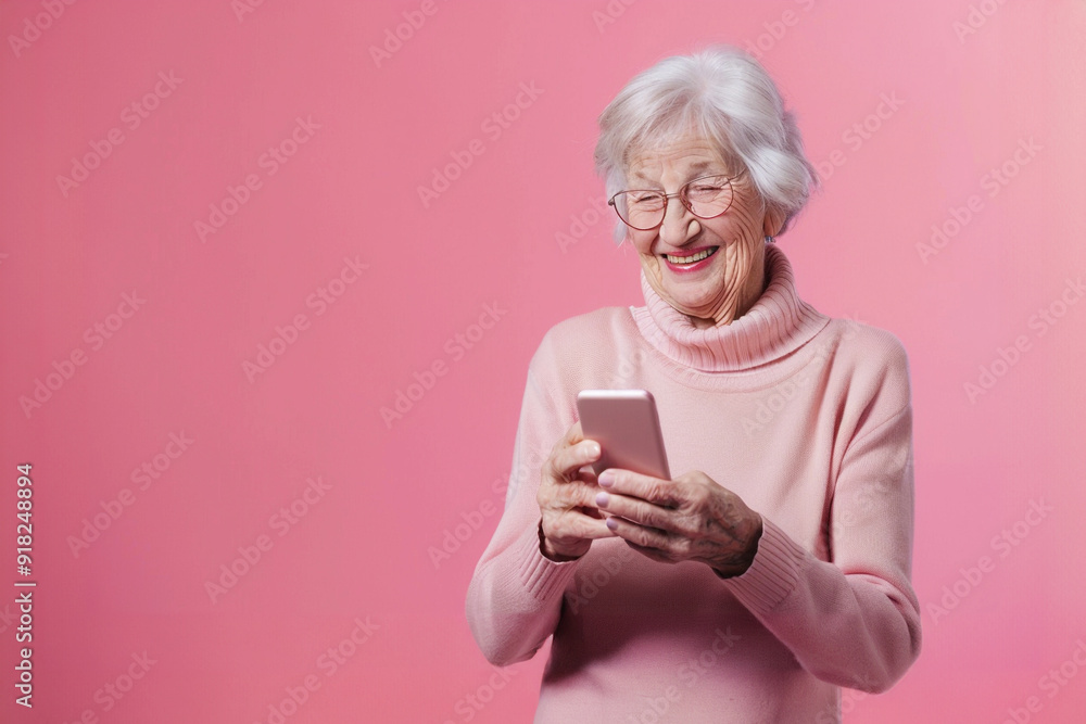 Happy Senior Woman Embracing User-Friendly Technology Happy Senior Woman Embracing User-Friendly Technology