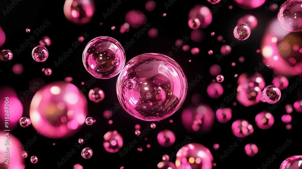 A Captivating Display of Pink Bubbles in Liquid Space A Captivating Display of Pink Bubbles in Liquid Space