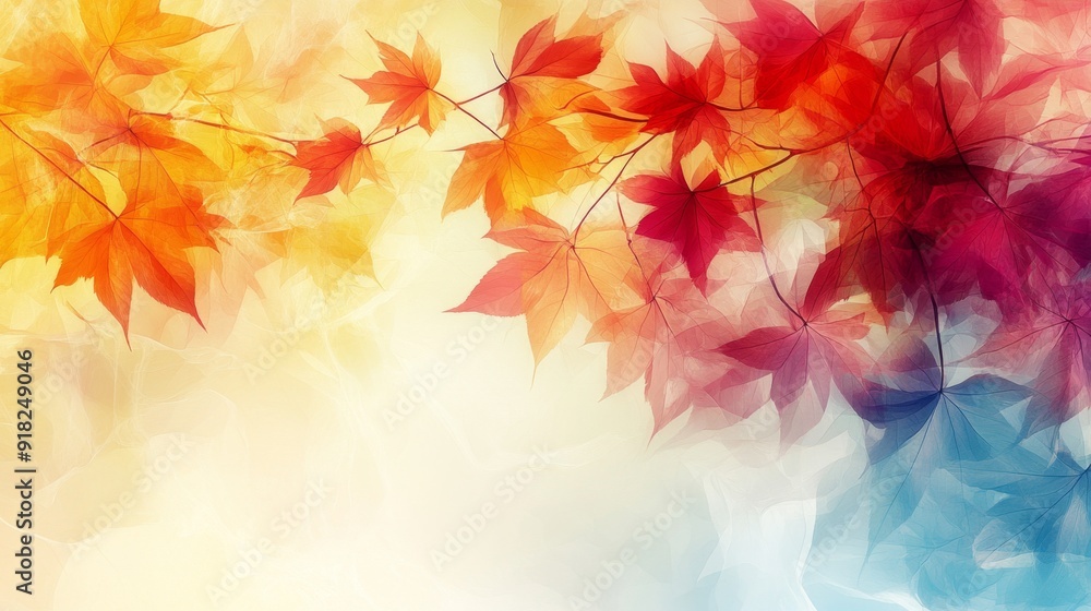 Watercolor Style Abstract Autumn Leaves Background. Watercolor Style Abstract Autumn Leaves Background.