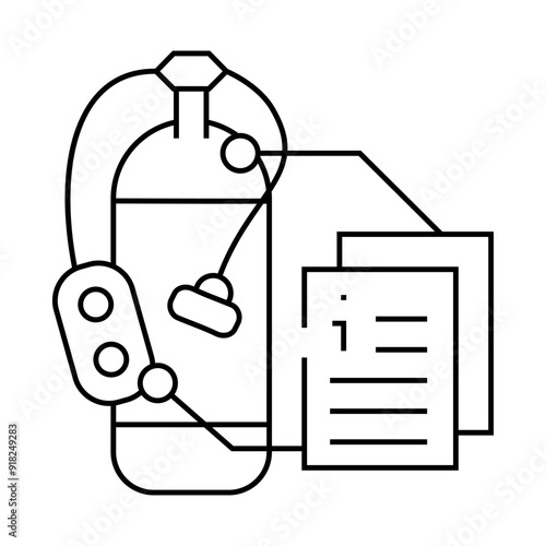scuba diving instruction line icon vector. scuba diving instruction sign. isolated contour symbol black illustration