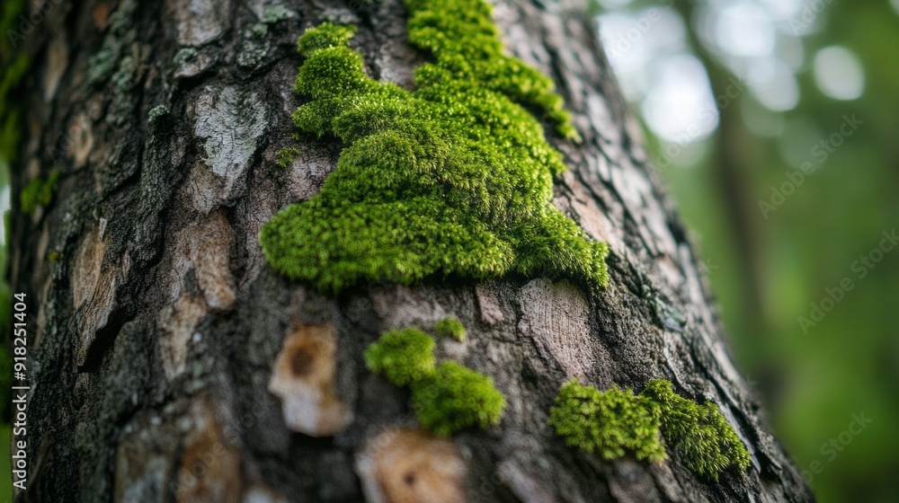 an old tree in a forest covered with moss an old tree in a forest covered with moss