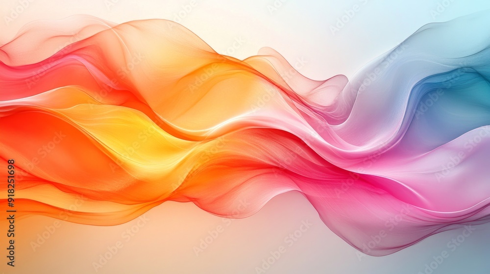 Fototapeta premium Abstract colorful wavy lines on a white background.