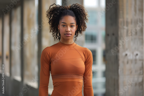 Elevate workout gear with trendy cinnamon Compression Shirt photo