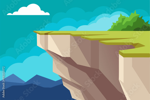 A Clifftop Overlooking a Mountainous Landscape