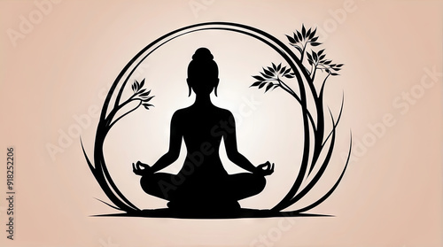 Wallpaper Mural meditation vector silhouette logo Torontodigital.ca