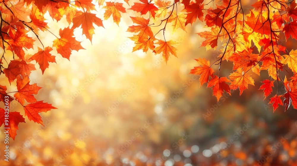 Autumn leaves frame with blurred background. Autumn leaves frame with blurred background.
