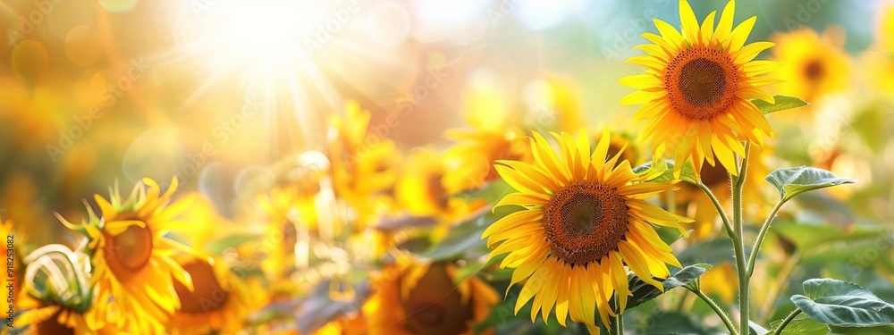 Sunflowers have blossomed in the garden, Generative AI, Sunflowers have blossomed in the garden, Generative AI,