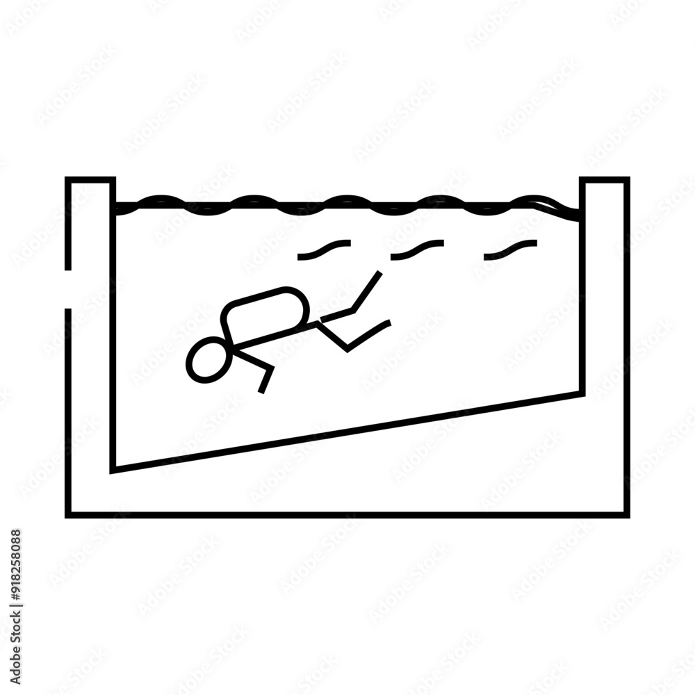 training in the pool line icon vector. training in the pool sign. isolated contour symbol black illustration training in the pool line icon vector. training in the pool sign. isolated contour symbol black illustration