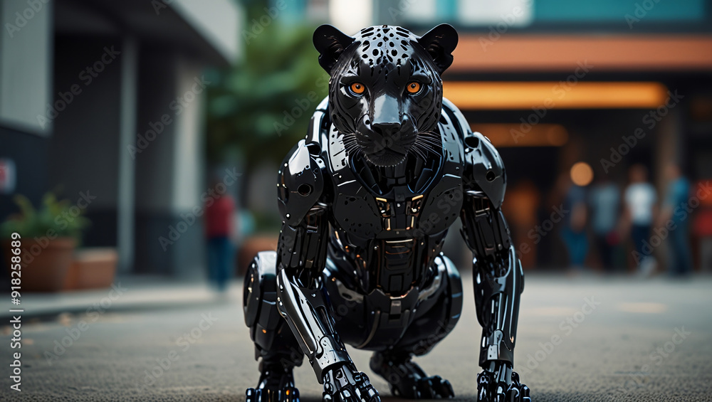 Fototapeta premium black panther robotics