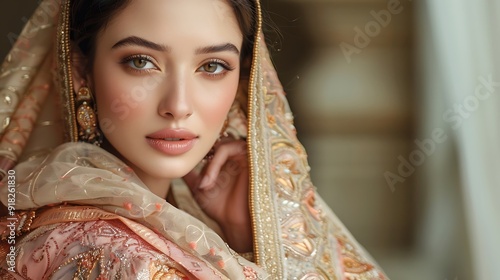 Elegant Indian Bride Portrait with Jewelry and Fashion