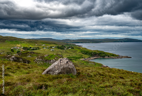 Rural Landscape With View Over Gruinard Bay And Beach At The Coast Of The Highlands In Scotland, UK photo