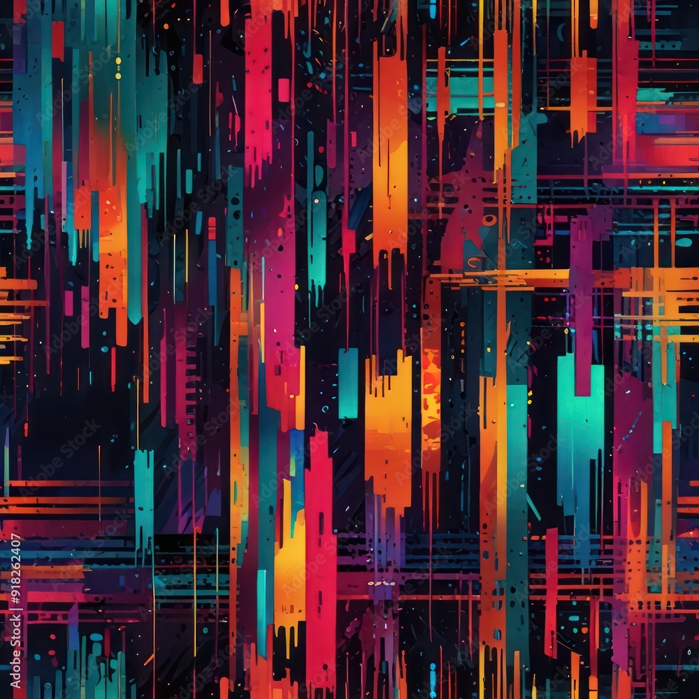 A background that mimics the look of a digital glitch with fragmented patterns and bold colors. A background that mimics the look of a digital glitch with fragmented patterns and bold colors.