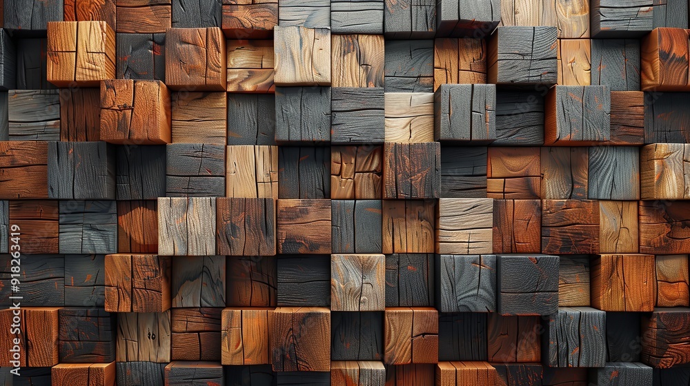 Wooden studio wall blocks. Wood panels wall texture. Generative AI Wooden studio wall blocks. Wood panels wall texture. Generative AI