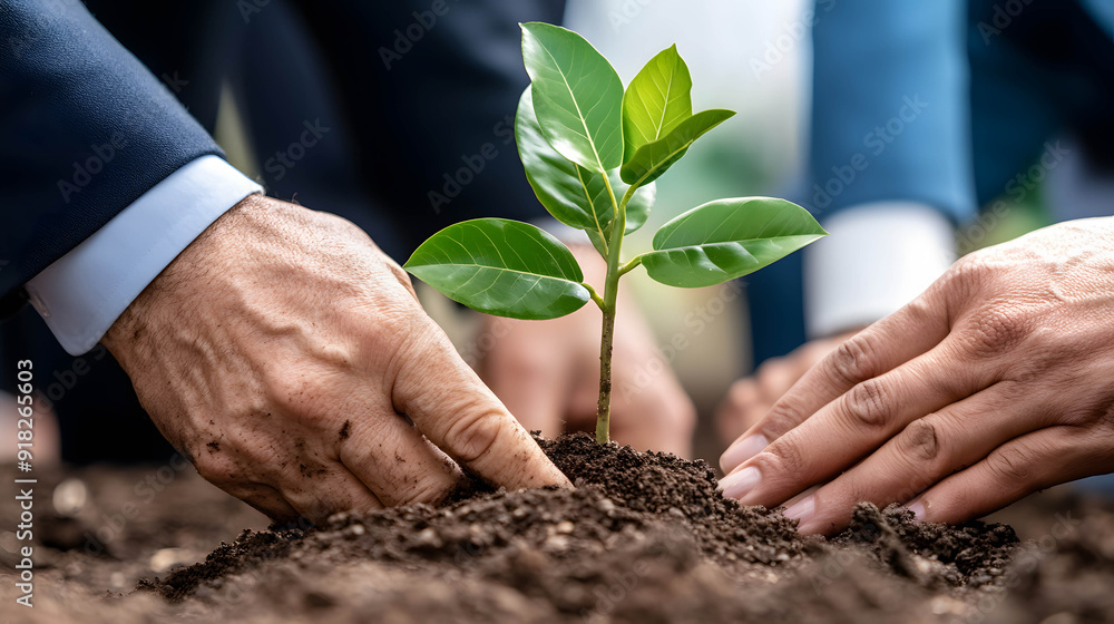 Social contribution and social responsibility concept, reforestation ...