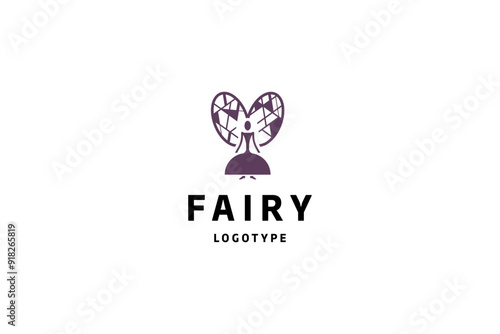 Template logo design solution with simple fairy image