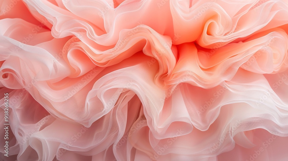 A pink and white dress with large ruffles on the skirt A pink and white dress with large ruffles on the skirt