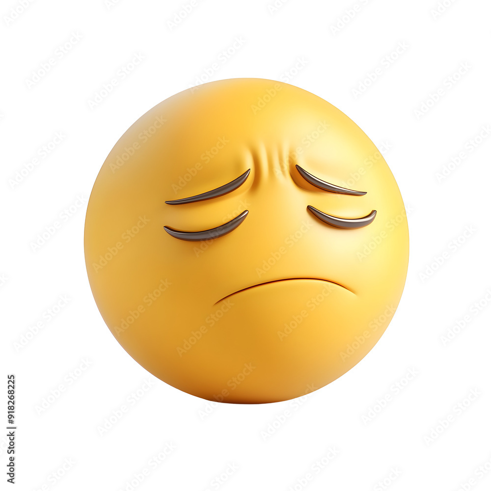 Fototapeta premium Nauseated face 3d emoji isolated on transparent background
