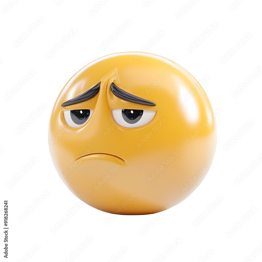 Neutral and sad face three-dimensional emoji Neutral and sad face three-dimensional emoji