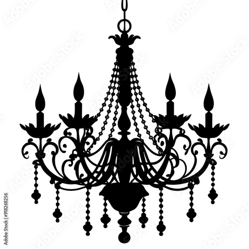 Chandelier vector silhouette
