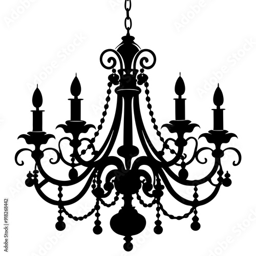 Chandelier vector silhouette