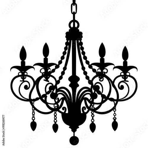 Chandelier vector silhouette