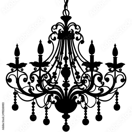 Chandelier vector silhouette