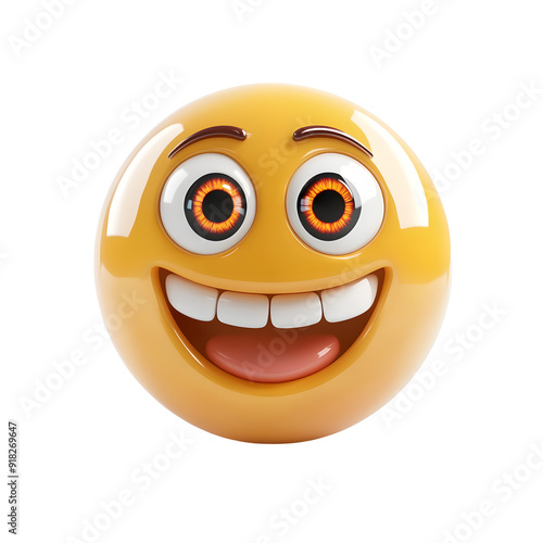 Grinning face with smiling eyes isolated on transparent background