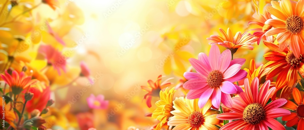 Bright and colorful flowers blooming in a sunny garden, capturing the beauty of nature and the vibrant energy of spring. Bright and colorful flowers blooming in a sunny garden, capturing the beauty of nature and the vibrant energy of spring.
