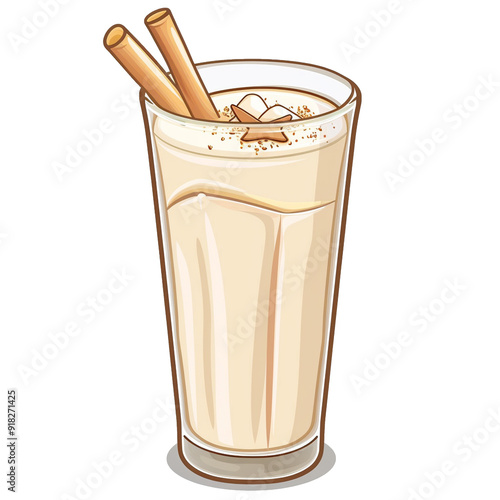 Horchata in a cartoon style on white background
