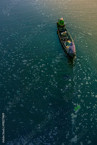 A boat in the lake