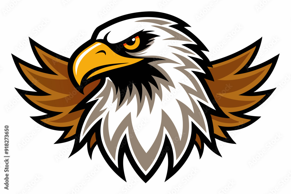 Obraz premium Bald Eagle Head with Spread Wings