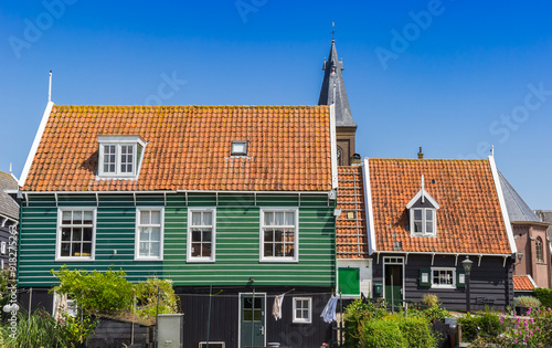 Obraz na płótnie Typical green house in historic village Marken, Netherlands w salonie