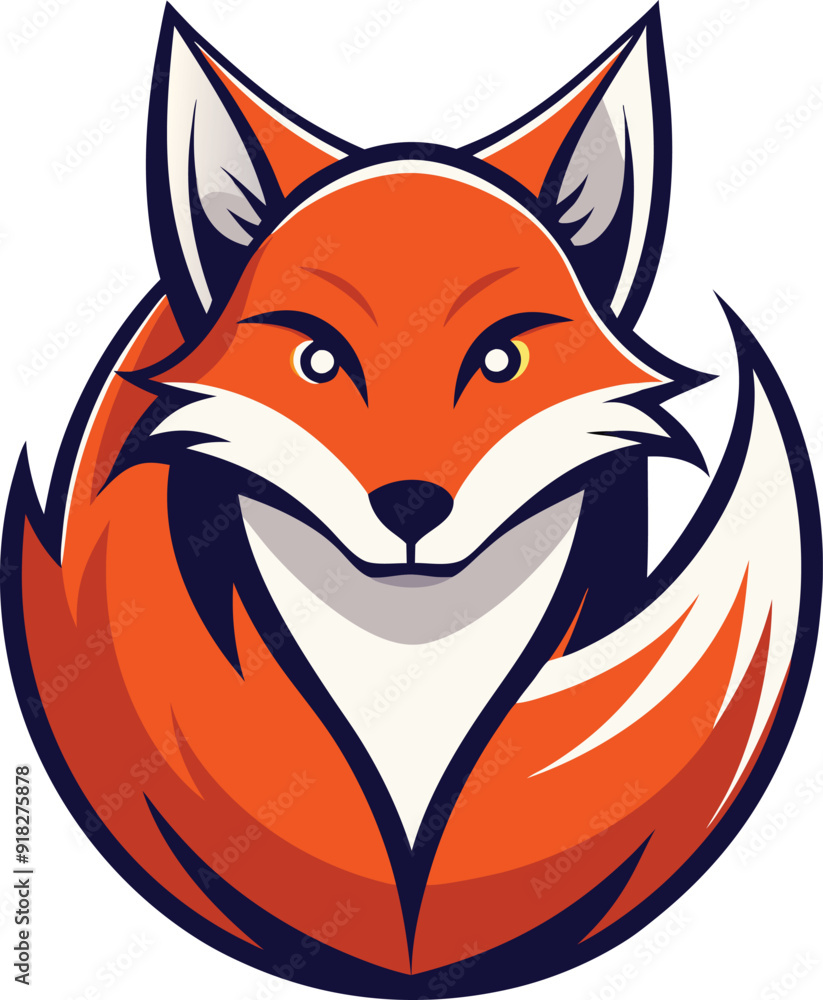 Obraz premium unique fox logo, fox illustration, vector. Ai generate