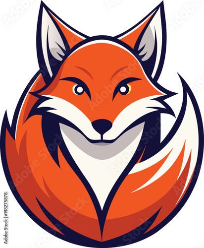 unique fox logo, fox illustration, vector. Ai generate photo